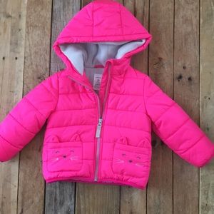 Carters Pink Puffer Coat size 2T